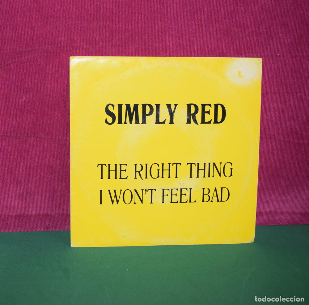 Disques de vinyle: SIMPLY RED – The Right Thing / I Won't Feel Bad - SINGLE PROMO 1987