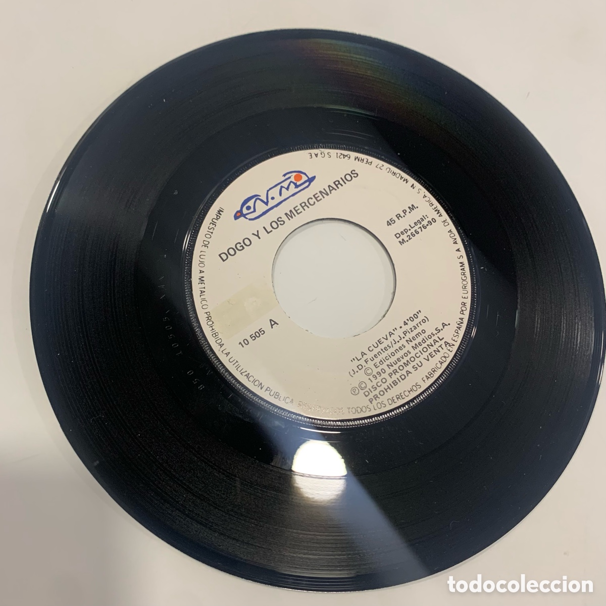 Discos de vinilo: SINGLE 7 Dogo Y Los Mercenarios &ndash; La Cueva DE 1990 - Foto 3