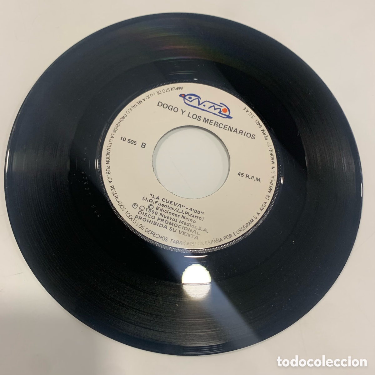 Discos de vinilo: SINGLE 7 Dogo Y Los Mercenarios &ndash; La Cueva DE 1990 - Foto 4