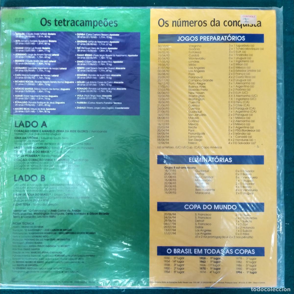 Discos de vinilo: Brasil Tetracampe&atilde;o 1994 - Foto 2