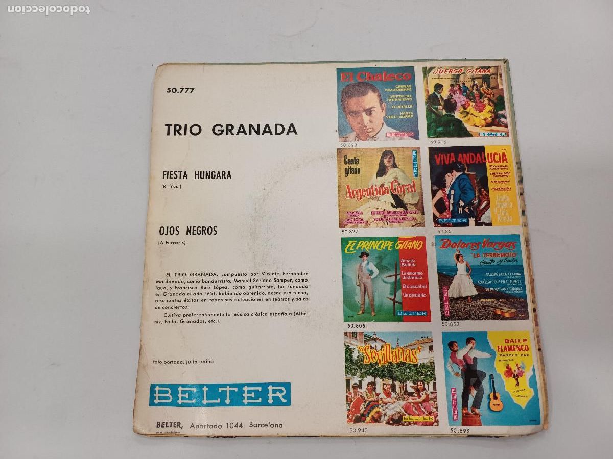 Discos de vinilo: TRIO GRANADA/FIESTA HUNGARA/SINGLE. - Foto 3