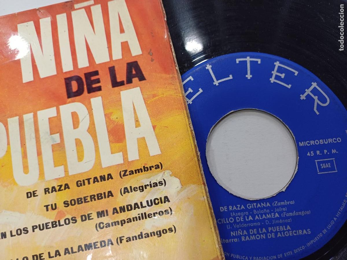 Discos de vinilo: NI&Ntilde;A DE LA PUEBLA/DE RAZA GITANA/SINGLE. - Foto 2
