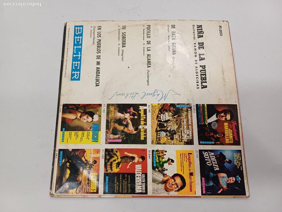 Discos de vinilo: NI&Ntilde;A DE LA PUEBLA/DE RAZA GITANA/SINGLE. - Foto 3