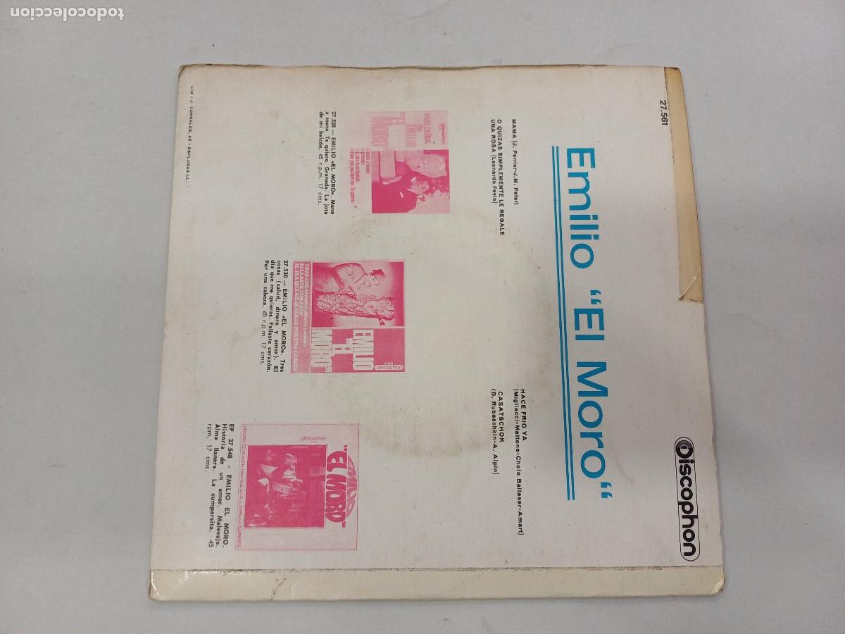 Discos de vinilo: EMILIO EL MORO/MAMA/SINGLE. - Foto 3