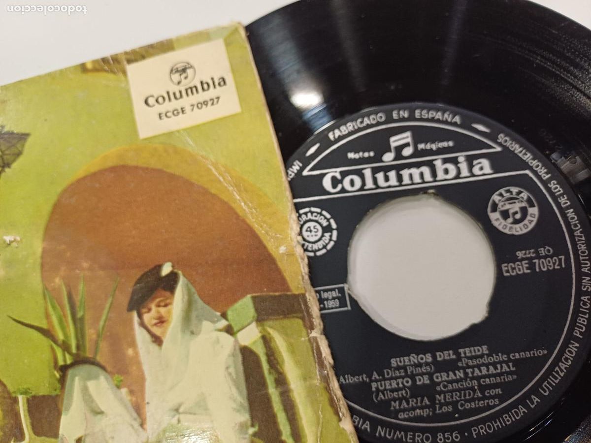 Discos de vinilo: MARIA MERIDA/MIS CANARIAS/SINGLE. - Foto 2