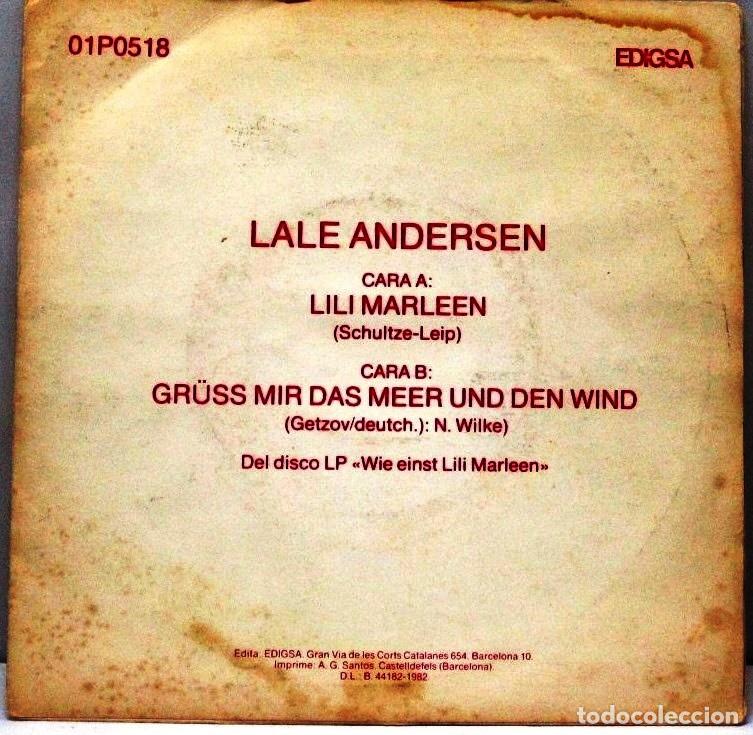 Discos de vinilo: LALE ANDERSEN - LILI MARLEEN - -SINGLE - Foto 2