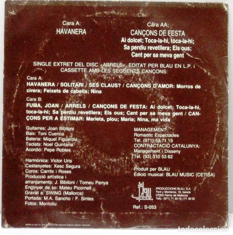 Discos de vinilo: TOMEU PENYA - ARRELS - SINGLE - Foto 2