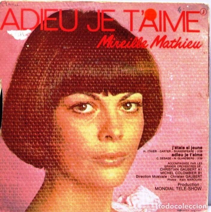 Discos de vinilo: MIREILLE MATHIEU - JETAIS SI JEUNE - SINGLE - Foto 2