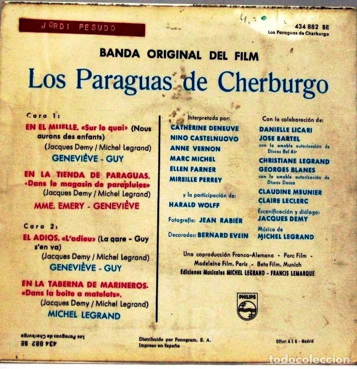 Discos de vinilo: LOS PARAGUAS DE CHERBURGO - BANDA SONORA - SINGLE - Foto 2