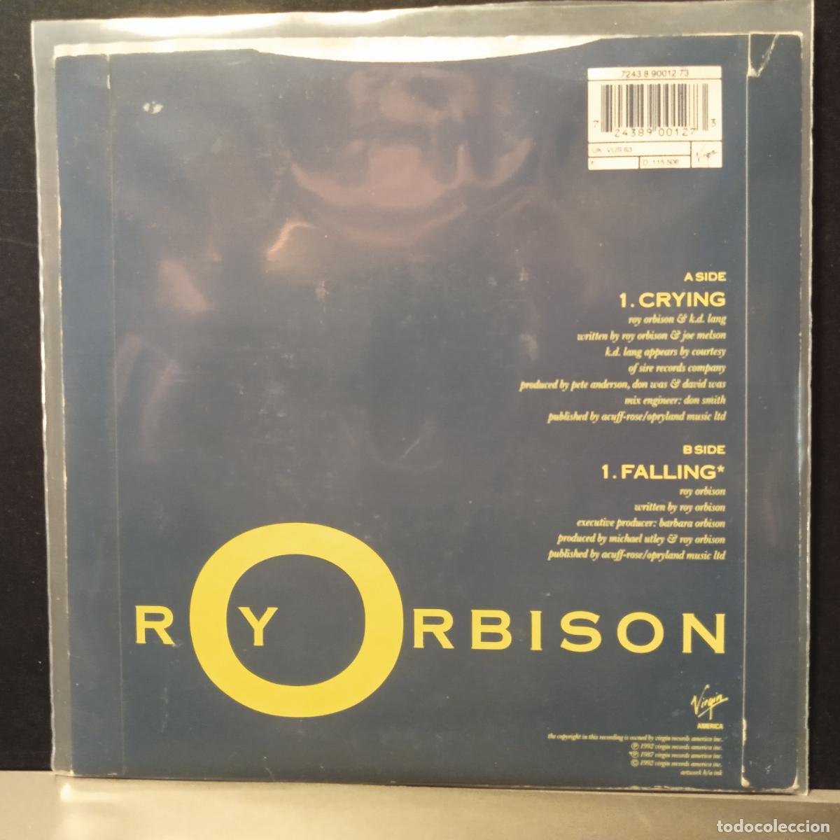 Discos de vinilo: ROY ORBISON & K.D. LANG CRYING SINGLE UK 1992 PDELUXE - Foto 2
