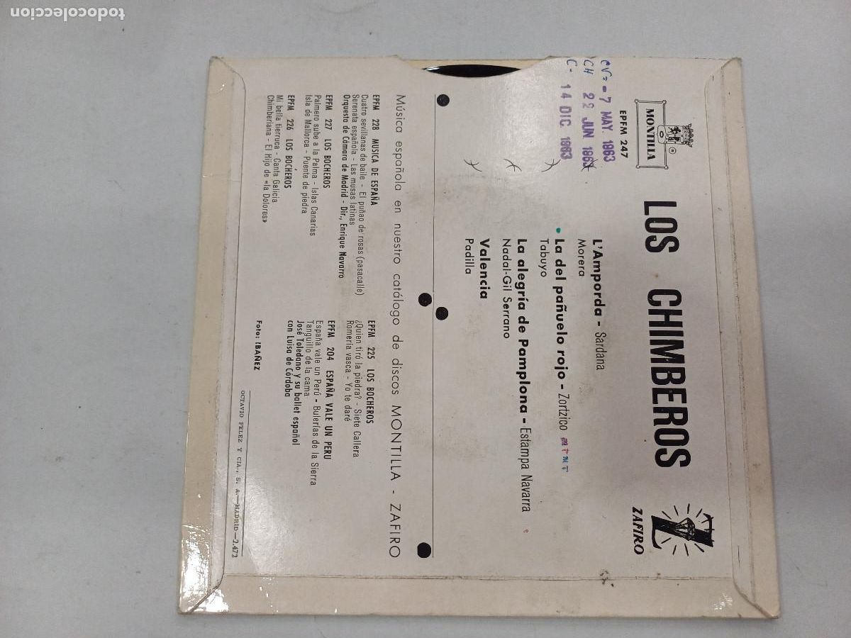 Discos de vinilo: LOS CHIMBEROS/LAMPORDA/SINGLE. - Foto 3