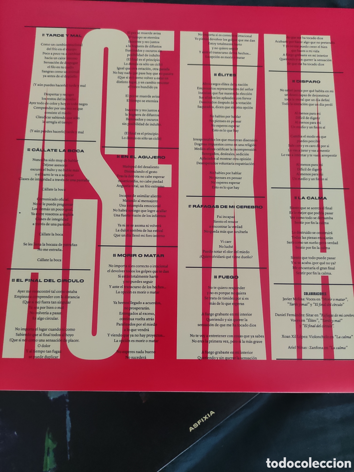 Discos de vinilo: LP Disco Las Palmeras! Asfixia - Foto 3