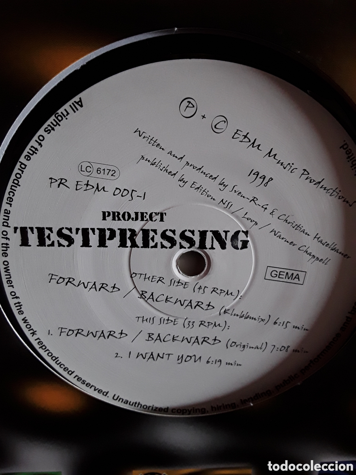 Discos de vinilo: Project Testpressing &lrm;&ndash; Forward / Backward - Foto 3