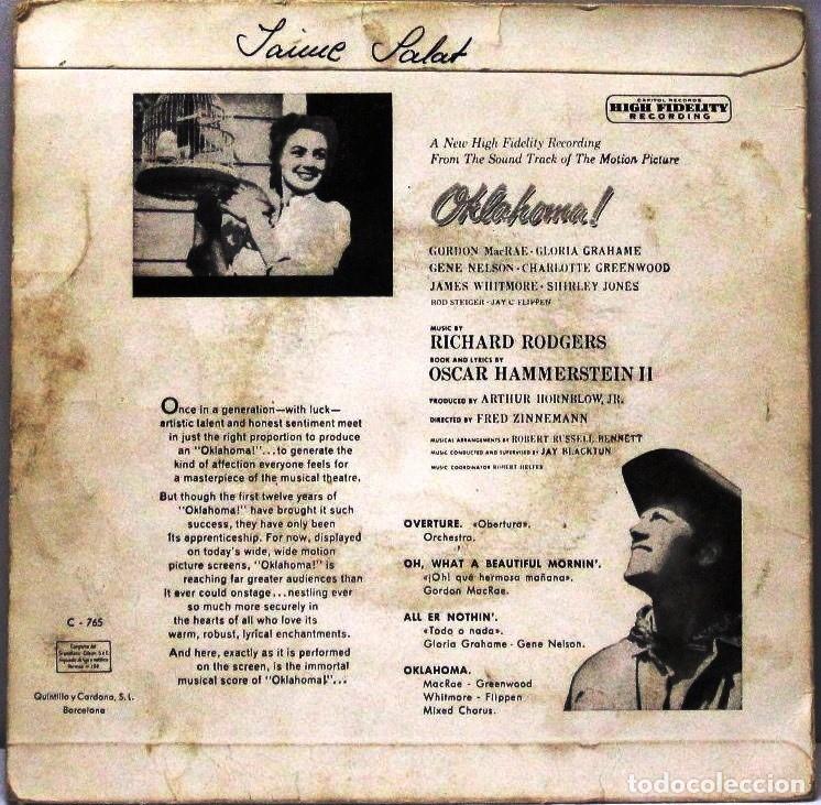 Discos de vinilo: RODGERS AND HAMMERSTEINS - OKLAHOMA - SINGLE - Foto 2