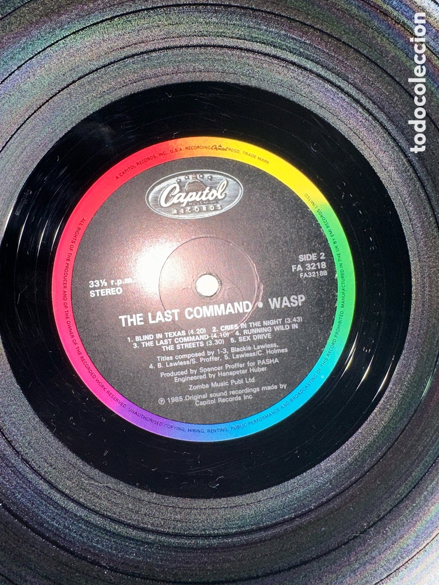 Discos de vinilo: WASP W.A.S.P - The last command LP - Foto 3