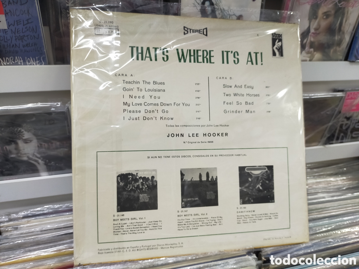 Discos de vinilo: John lee hooker LP thats where its at! Espa&ntilde;a 1970 - Foto 2
