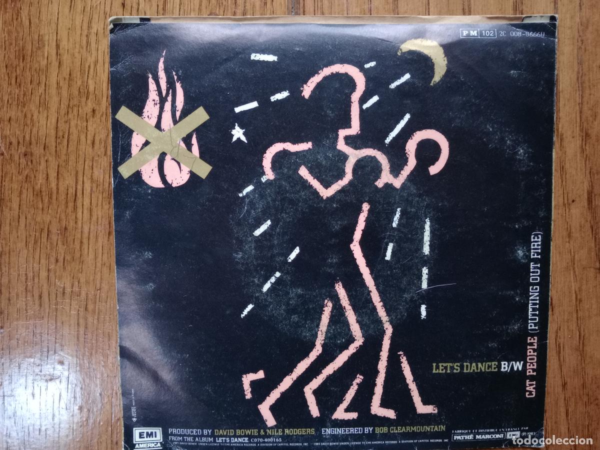 Discos de vinilo: David Bowie - lets dance + cat people (putting out fire) - Foto 2