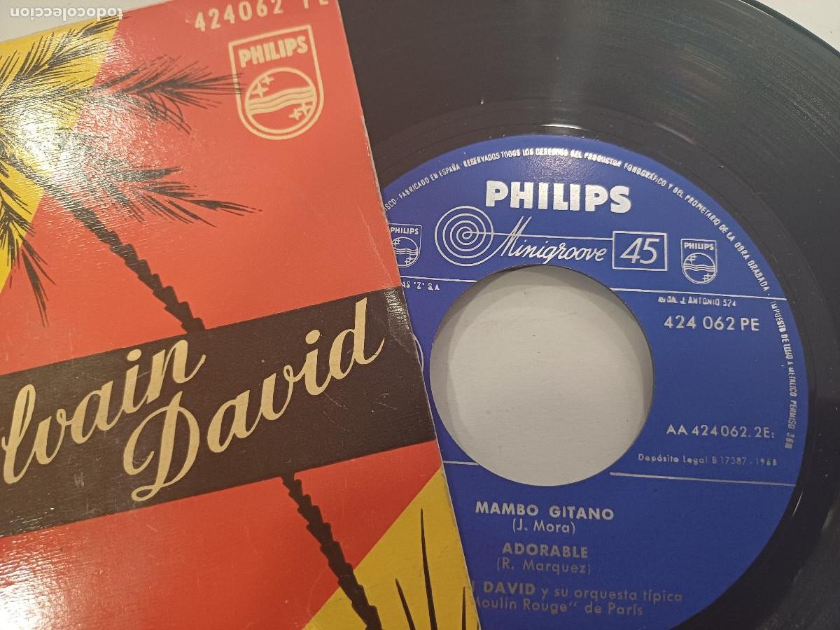 Discos de vinilo: SYLVAIN DAVID/MAMBO GITANO/SINGLE. - Foto 2