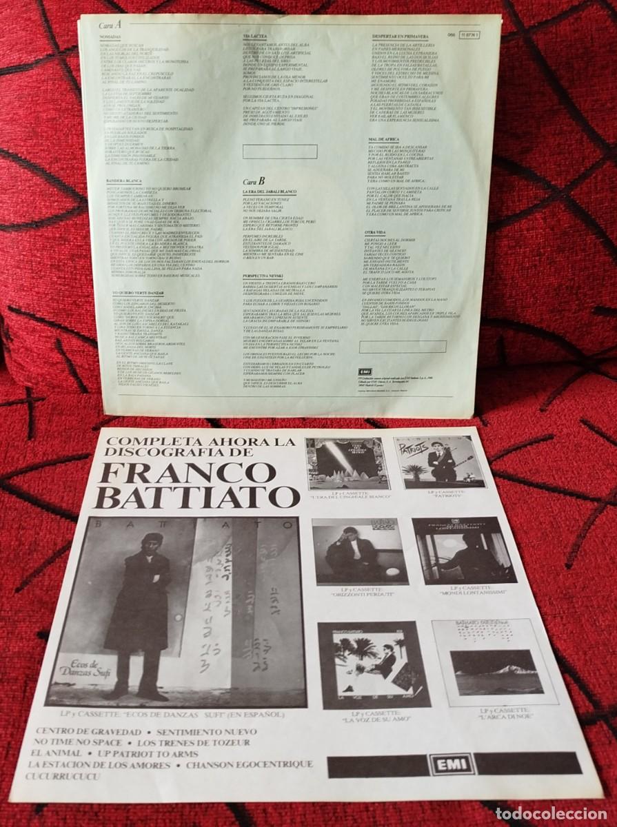 Discos de vinilo: FRANCO BATTIATO ** Nomadas ** VINILO LP ORIGINAL 1987 - Foto 5