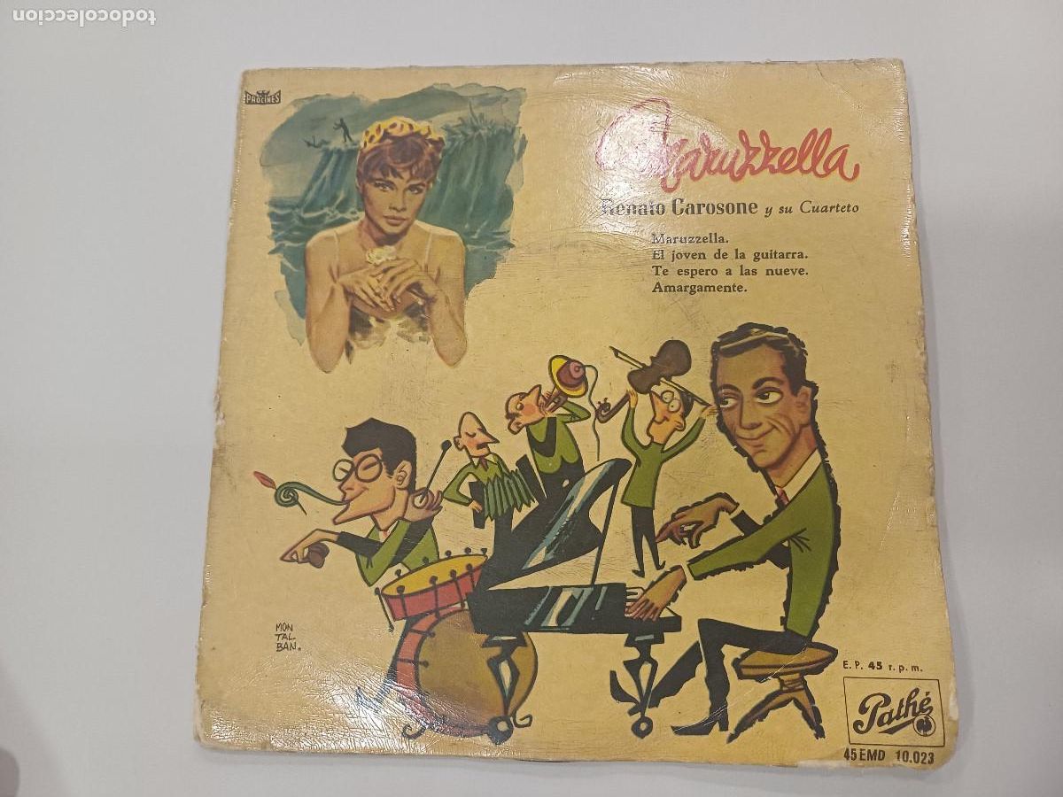 Discos de vinilo: RENATO CARASONE Y SU CUARTETO/MARUZZELLA/SINGLE DE LA PELICULA. - Foto 1
