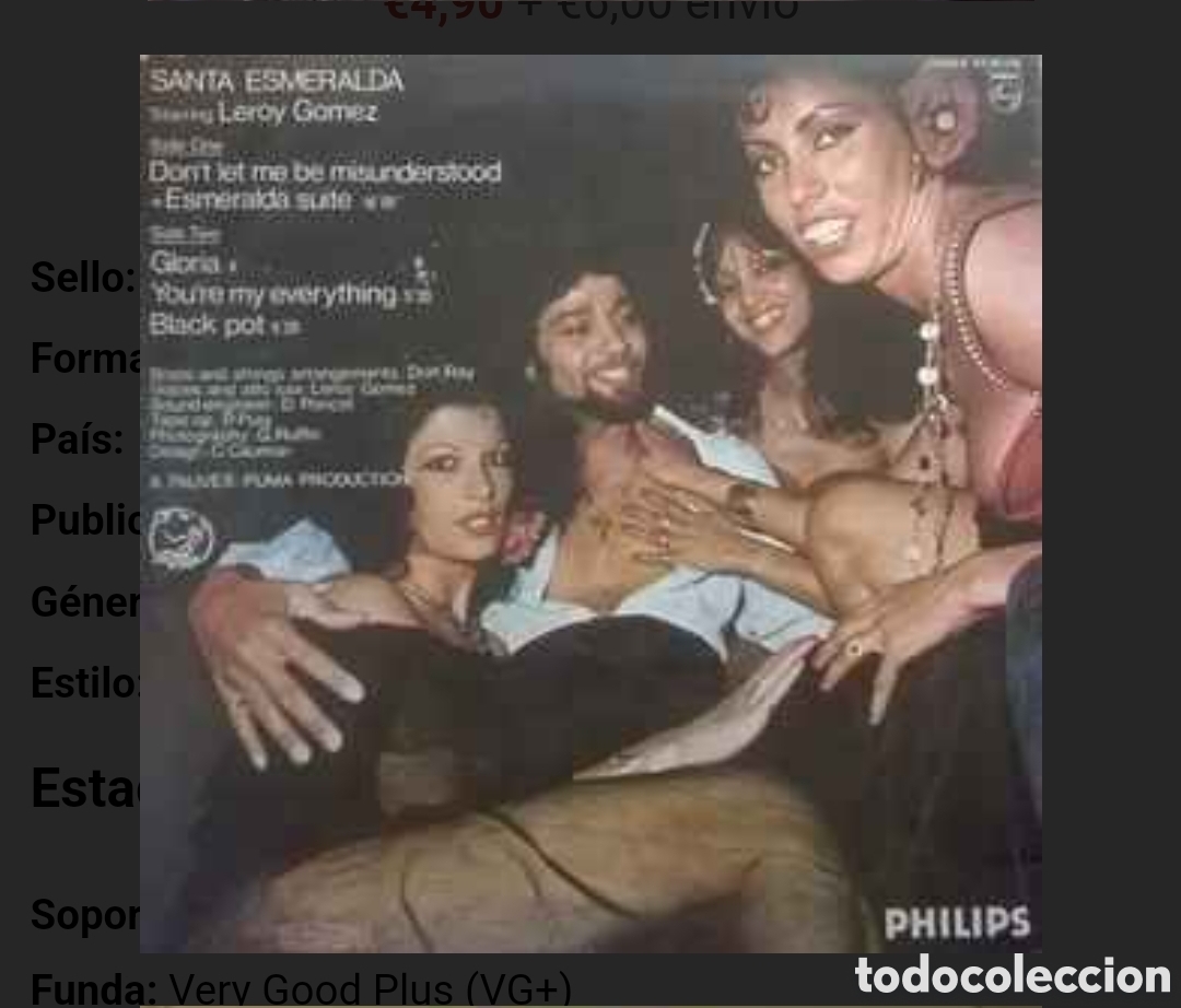 Discos de vinilo: Santa Esmeralda&nbsp;&lrm;&ndash;&nbsp;Dont Let Me Be Misunderstood - Foto 2
