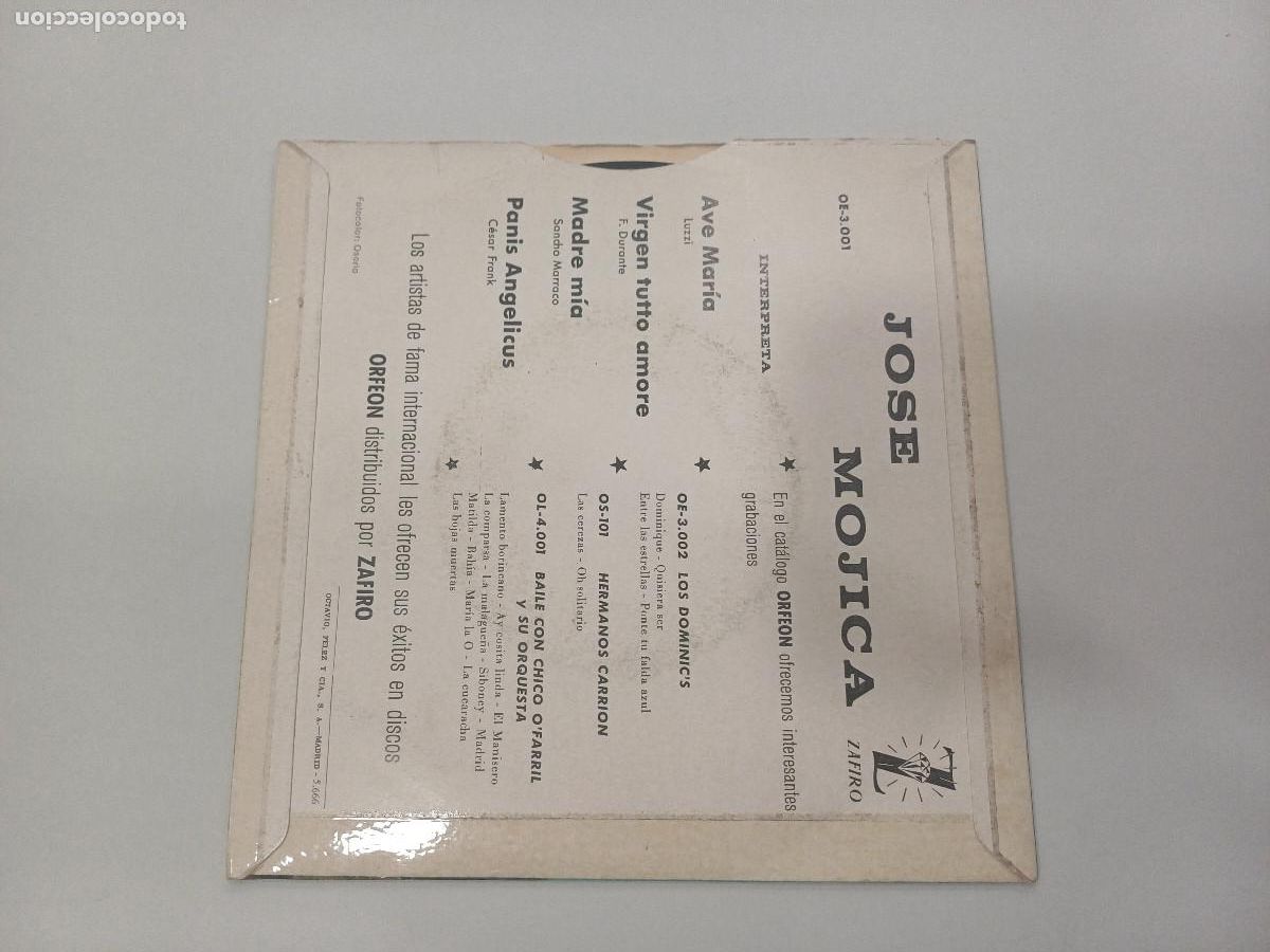Discos de vinilo: JOSE MOJICA/AVE MARIA/SINGLE. - Foto 3