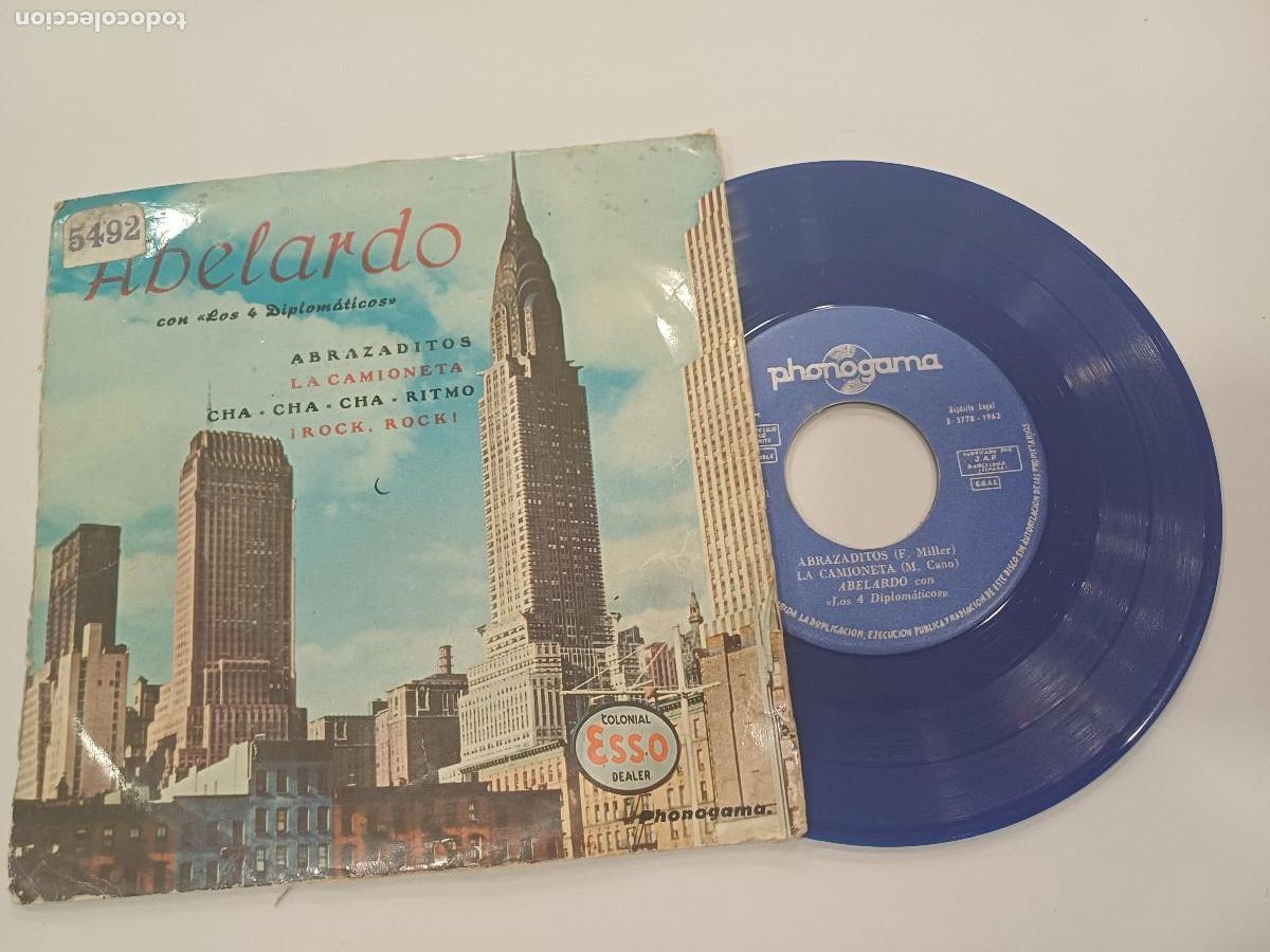 Discos de vinilo: ABELARDO CON LOS 4 DIPLOMATICOS/ABRAZADITOS/SINGLE AZUL. - Foto 1