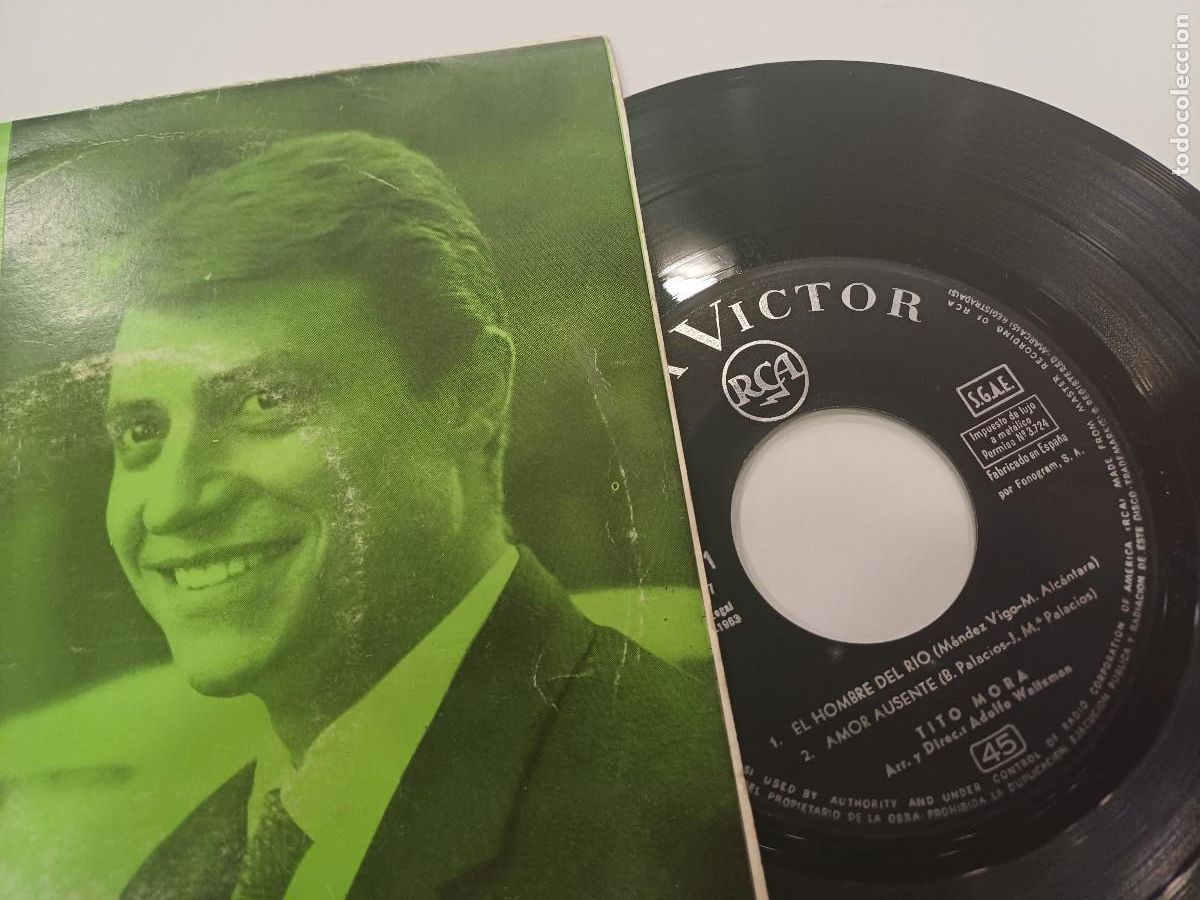 Discos de vinilo: TITO MORA/EL HOMBRE DEL RIO/SINGLE. - Foto 2