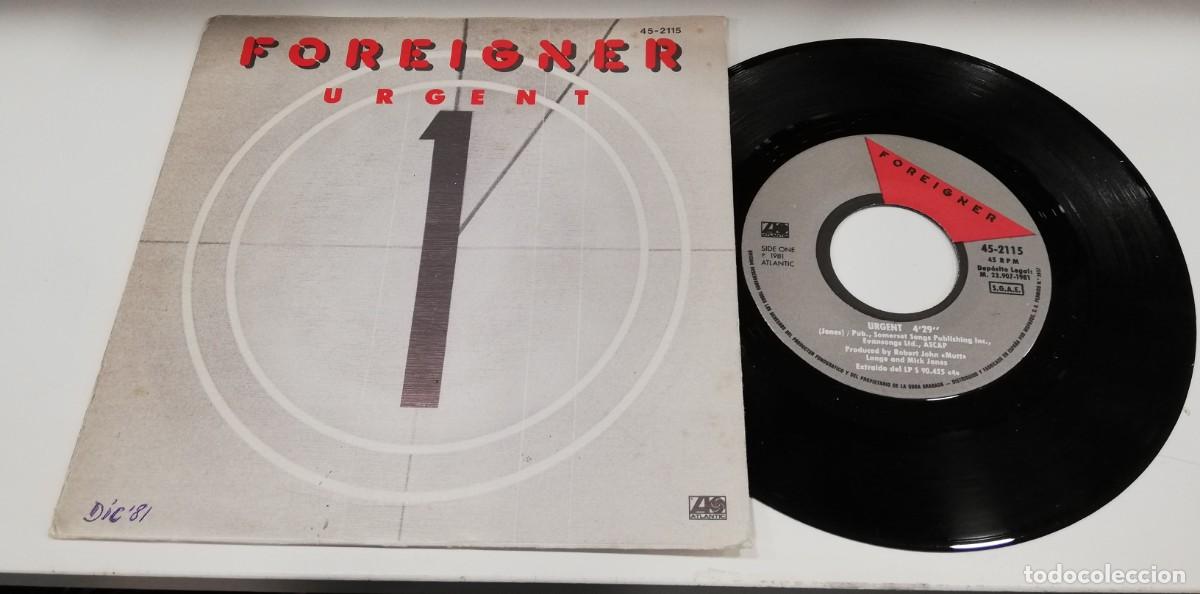 Discos de vinilo: SCO33-Foreigner - Urgent (7&rdquo;, Single) - Foto 1