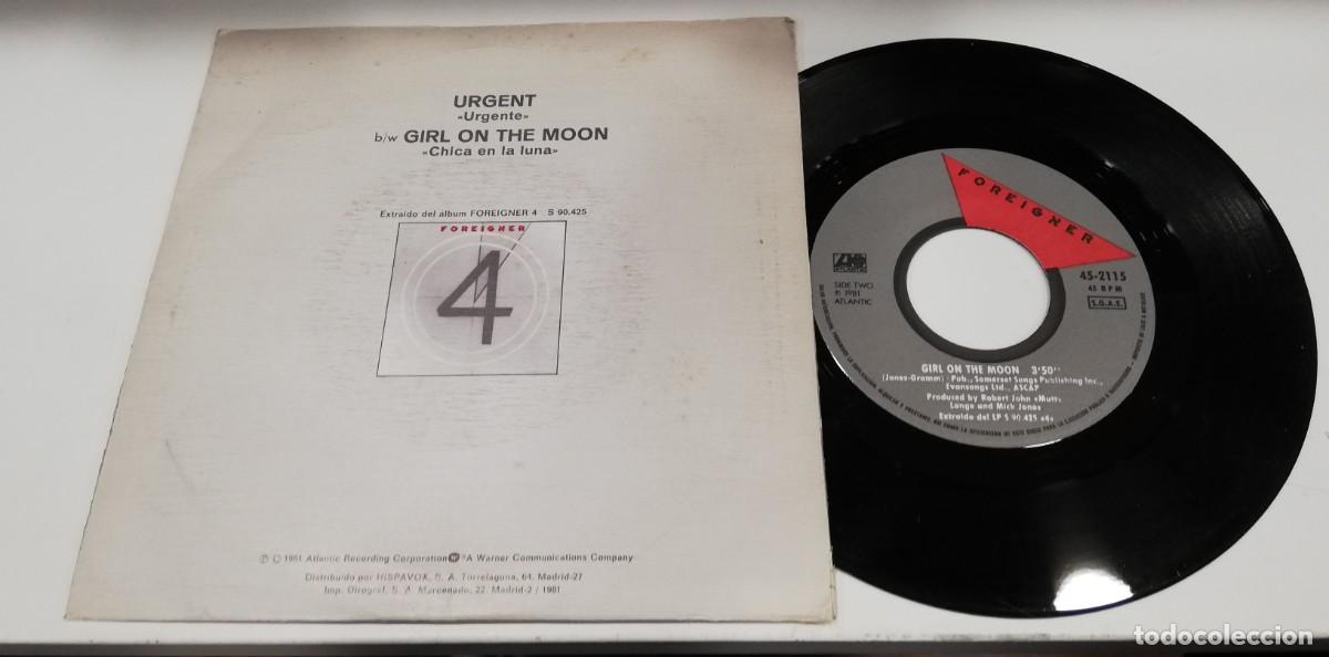 Discos de vinilo: SCO33-Foreigner - Urgent (7&rdquo;, Single) - Foto 2