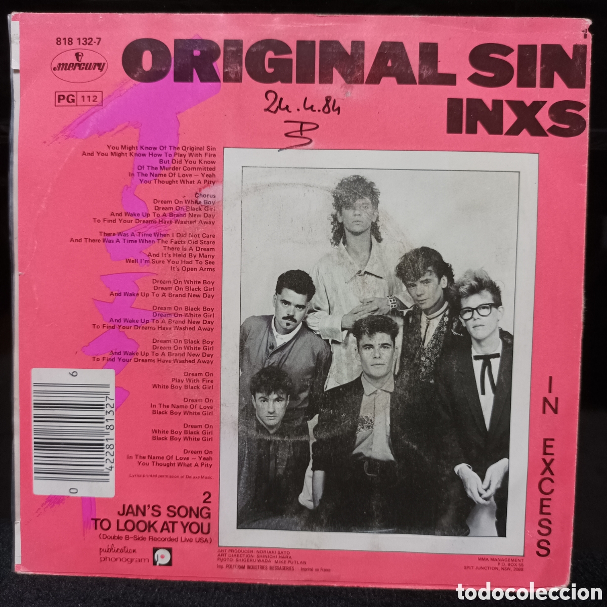 Discos de vinilo: INXS - Original Sin 1983 Francia - Foto 2