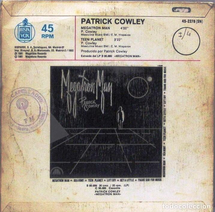 Discos de vinilo: PATRICK COWLEY - MEGATRON MAN - SINGLE - Foto 2