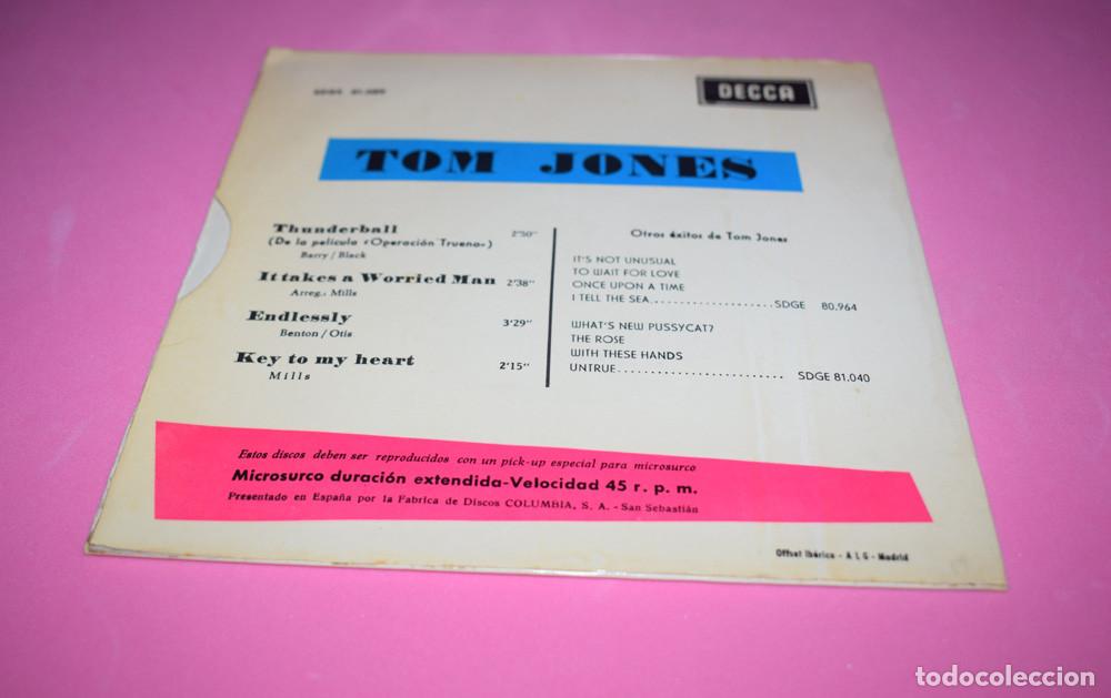 Discos de vinilo: Tom Jones &lrm;&ndash; Thunderball + 3 - EP 1965 - Foto 3