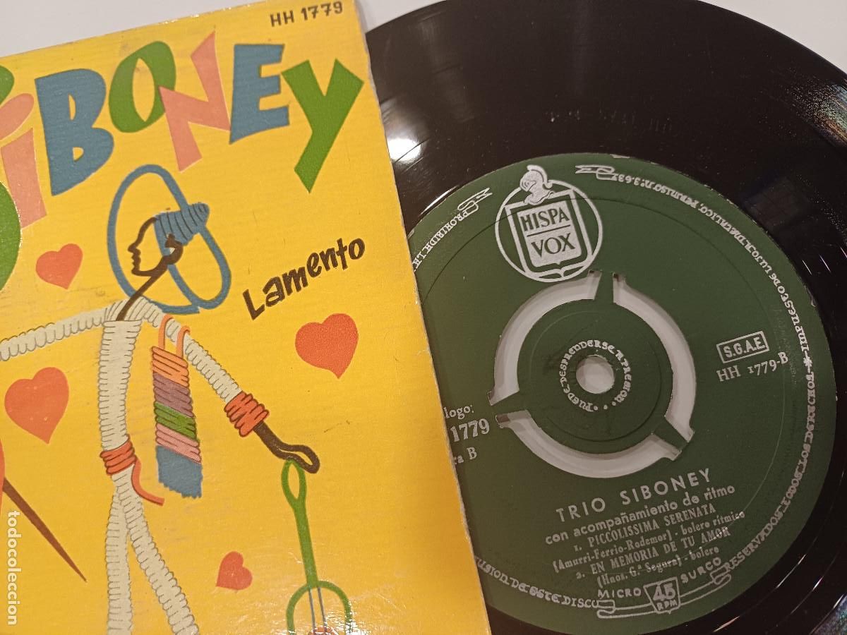 Discos de vinilo: TRIO SINONEY/PINTANDO CORAZONES/SINGLE. - Foto 2