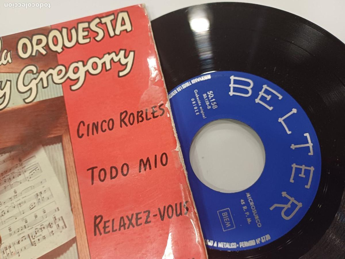 Discos de vinilo: JOHNNY GREGORY Y SU ORQUESTA/TODO MIO/SINGLE. - Foto 2
