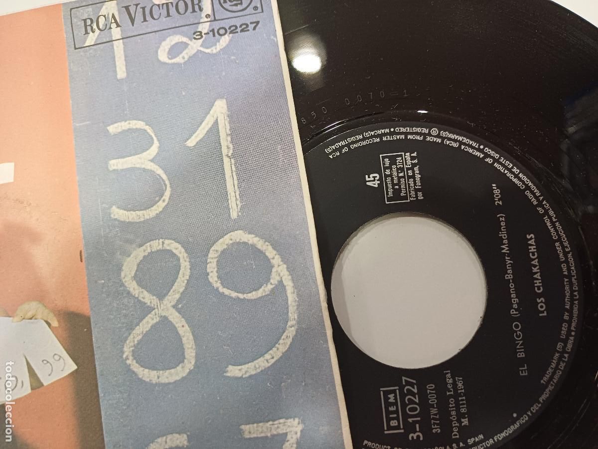 Discos de vinilo: LOS CHAKACHAS/REBECCA/SINGLE. - Foto 2