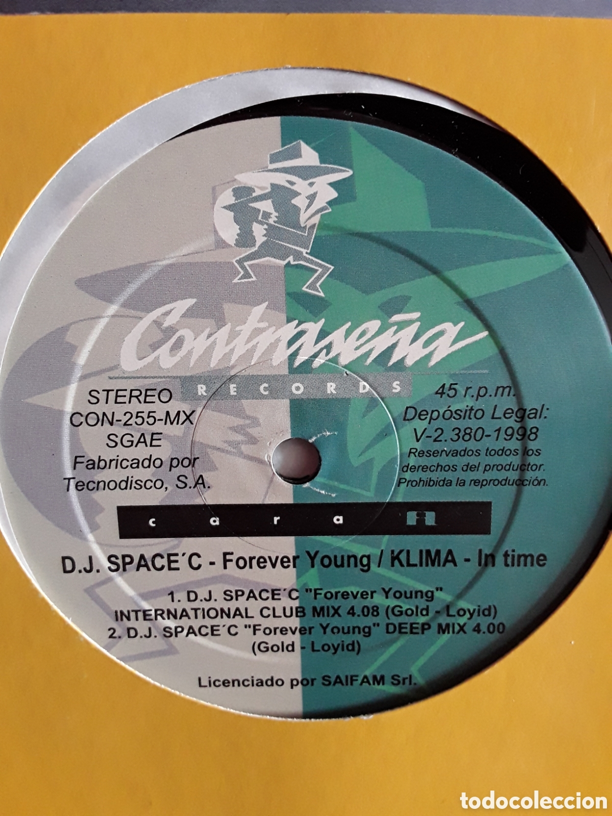 Discos de vinilo: DJ SpaceC / Klima &ndash; Forever Young / In Time - Foto 2