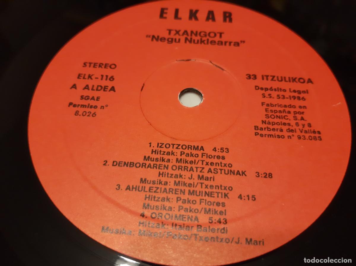 Discos de vinilo: TXANGOT -NEGU NUKLEARRA- (1986) LP DISCO VINILO - Foto 2