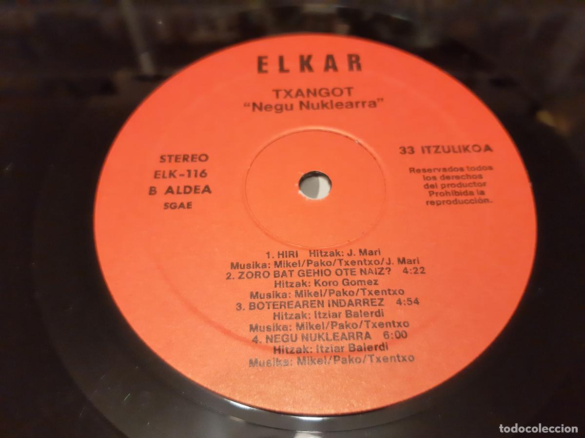 Discos de vinilo: TXANGOT -NEGU NUKLEARRA- (1986) LP DISCO VINILO - Foto 3