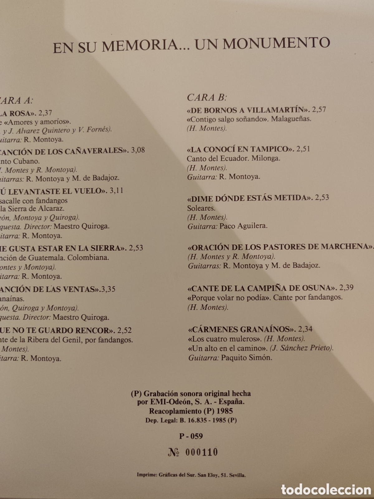 Discos de vinilo: LP Ni&ntilde;o de Marchena edici&oacute;n limitada y numerada. - Foto 6