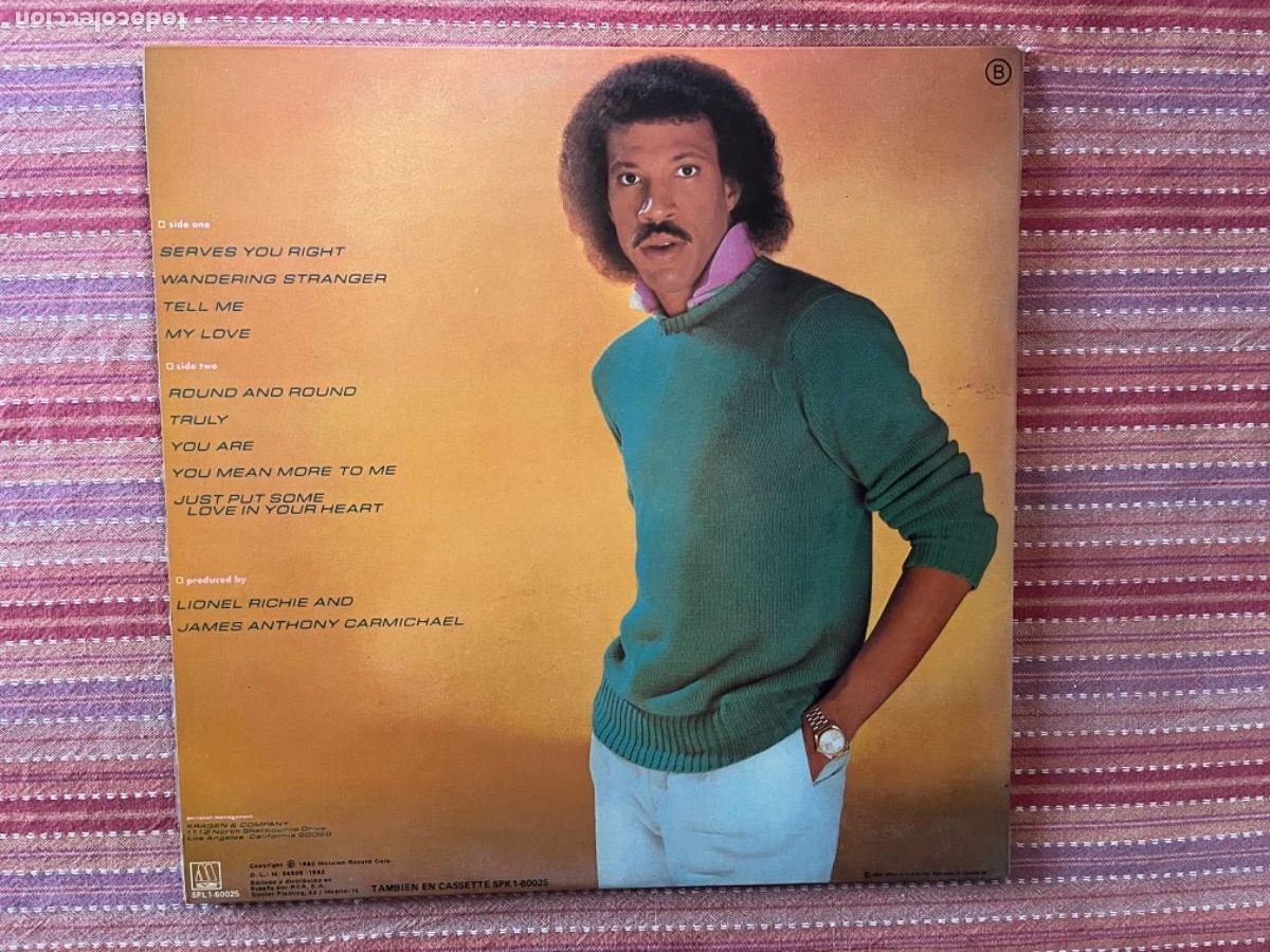 Discos de vinilo: LIONEL RICHIE , TRULY 1982 - Foto 3