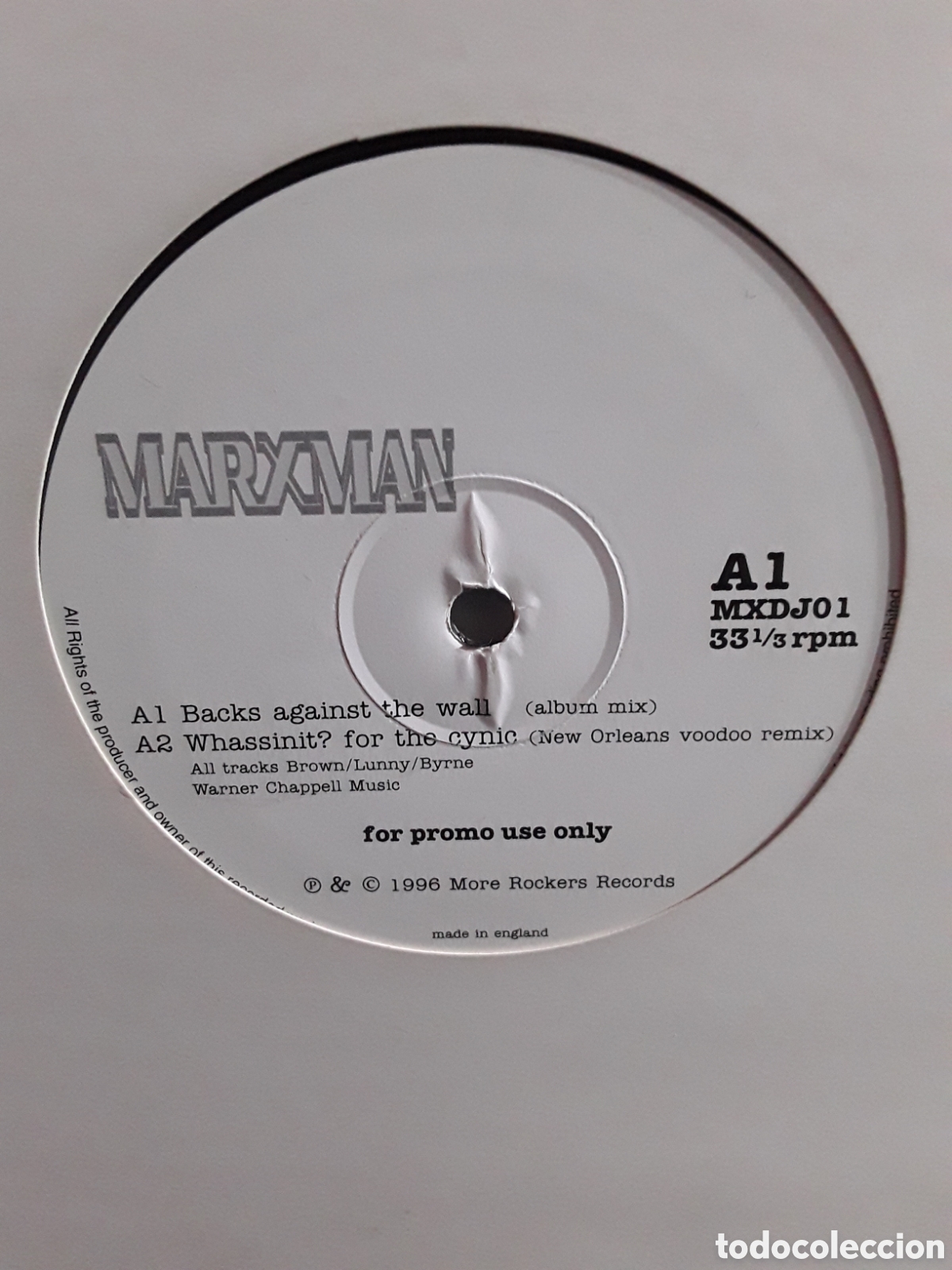 Discos de vinilo: Marxman &lrm;&ndash; Backs Against The Wall - Foto 1