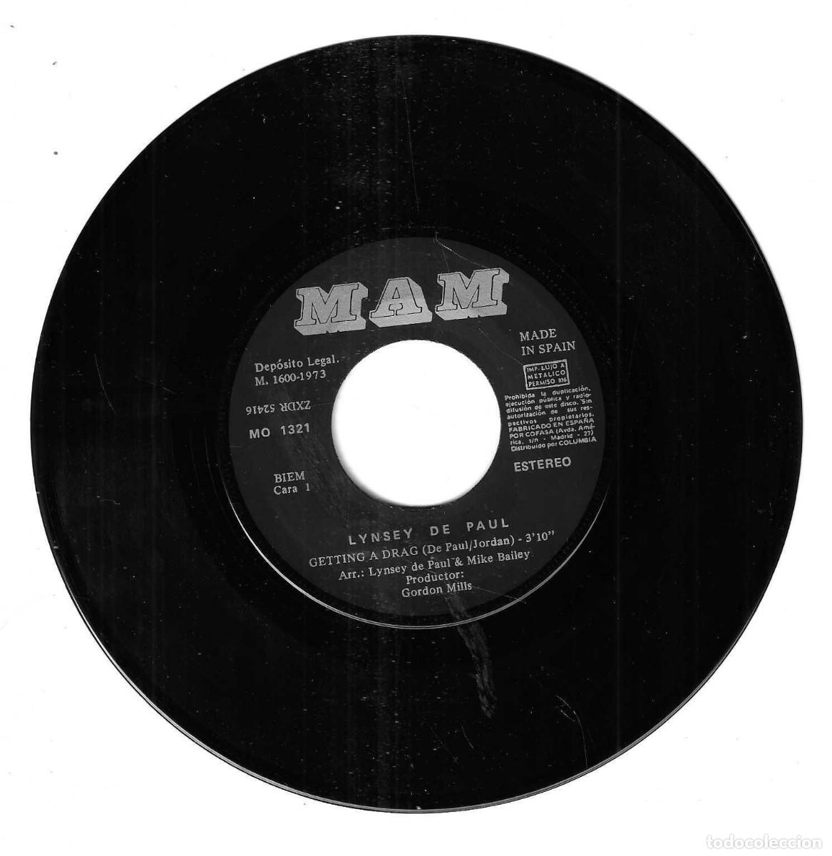 Discos de vinilo: LYNSEY DE PAUL - GETTING A DRAG - BRANDY - MAM 1973 - Foto 2