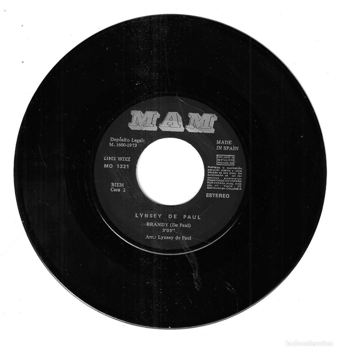 Discos de vinilo: LYNSEY DE PAUL - GETTING A DRAG - BRANDY - MAM 1973 - Foto 3