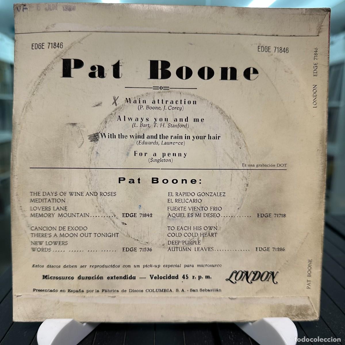 Discos de vinilo: Pat Boone - Main Attraction (7&rdquo;, EP) - Foto 2