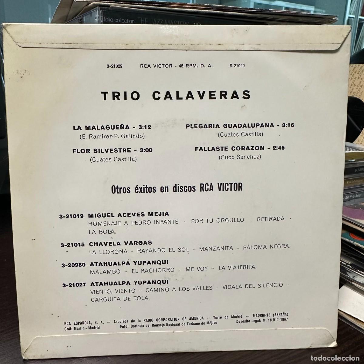 Discos de vinilo: Trio Calaveras - La Malague&ntilde;a (7&rdquo;, EP) - Foto 2