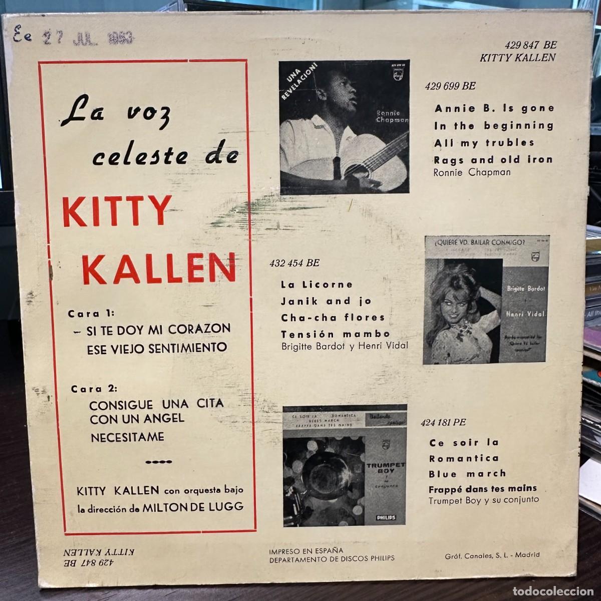 Discos de vinilo: Kitty Kallen - La Voz Celeste de Kitty Kallen (7&rdquo;, EP) - Foto 2