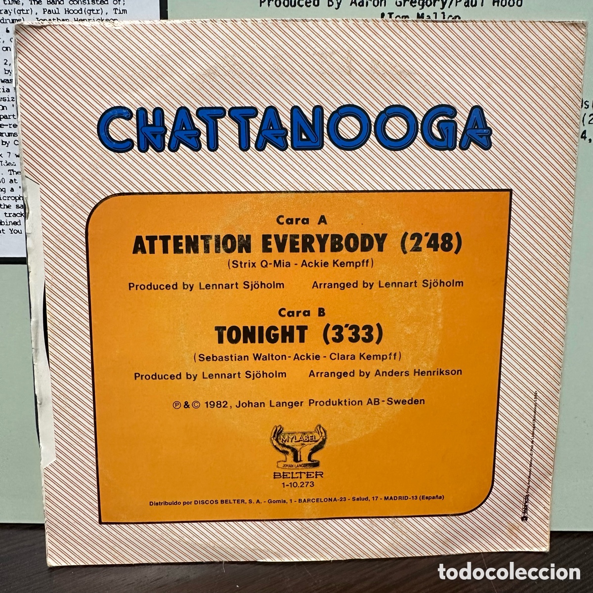 Discos de vinilo: Chattanooga - Attention Everybody / Tonight (7&rdquo;, Single) - Foto 2