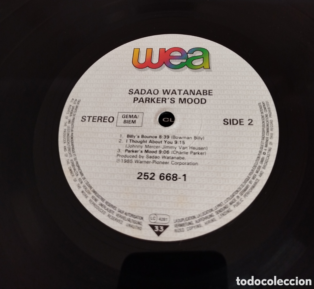 Discos de vinilo: Sadao Watanabe - Parkers mood - Foto 3