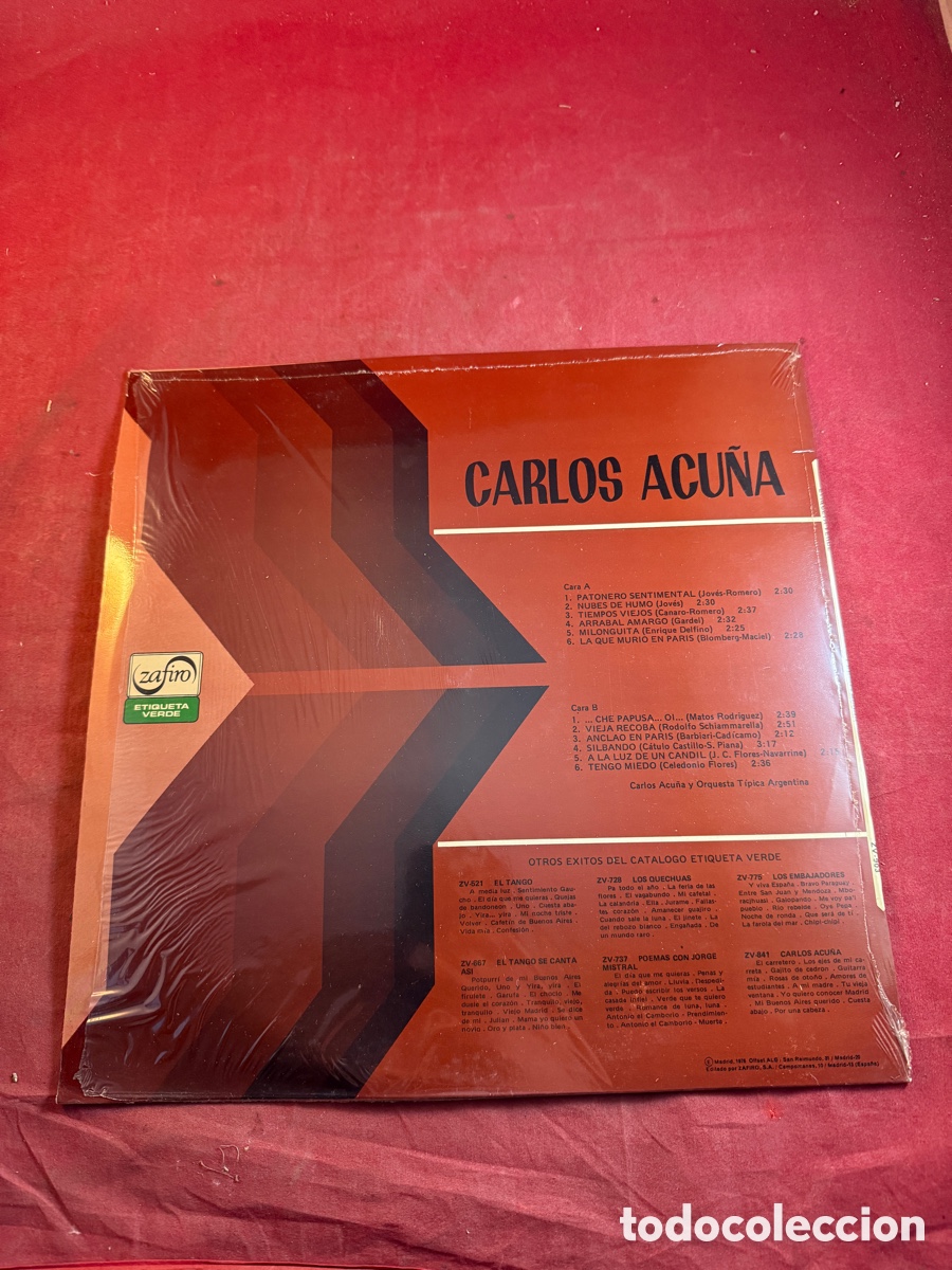 Discos de vinilo: CARLOS ACU&Ntilde;A VINILO ZAFIRO - Foto 2